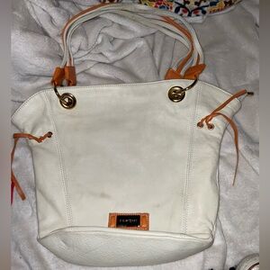 Ferchi White and Orange Women's Bag